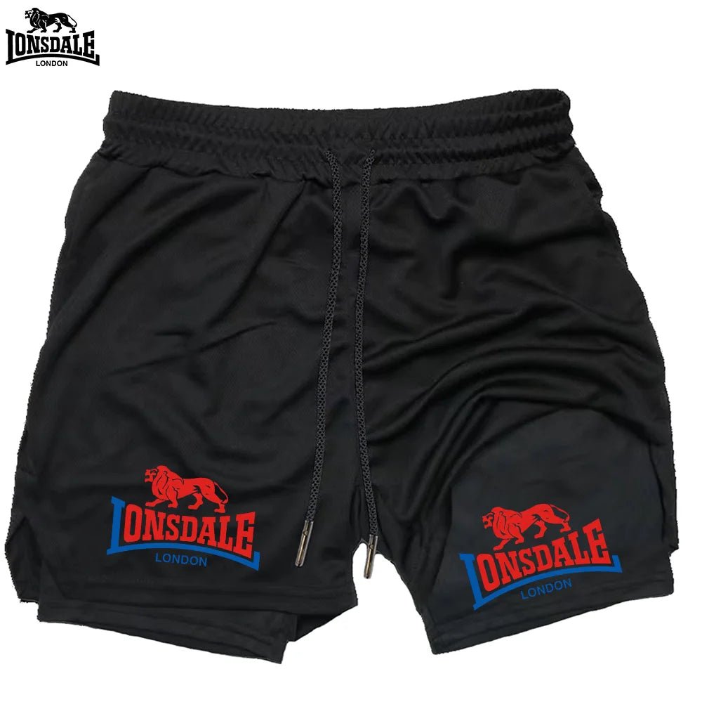 LONSDALE short de Fitness imprimé motif pour hommes Double couche 2 en 1 séchage rapide Fitness loisirs de plein air entraînement short de sport - FATAONLONSDALE short de Fitness imprimé motif pour hommes Double couche 2 en 1 séchage rapide Fitness loisirs de plein air entraînement short de sportMode HommeFATAON