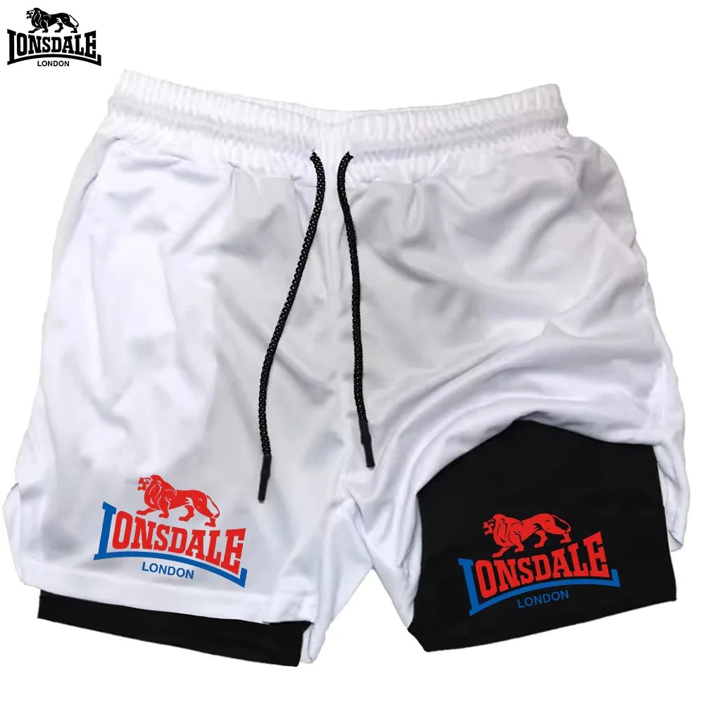 LONSDALE short de Fitness imprimé motif pour hommes Double couche 2 en 1 séchage rapide Fitness loisirs de plein air entraînement short de sport - FATAONLONSDALE short de Fitness imprimé motif pour hommes Double couche 2 en 1 séchage rapide Fitness loisirs de plein air entraînement short de sportMode HommeFATAON