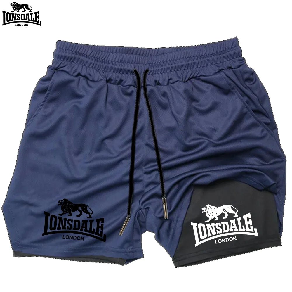 LONSDALE short de Fitness imprimé motif pour hommes Double couche 2 en 1 séchage rapide Fitness loisirs de plein air entraînement short de sport - FATAONLONSDALE short de Fitness imprimé motif pour hommes Double couche 2 en 1 séchage rapide Fitness loisirs de plein air entraînement short de sportMode HommeFATAON