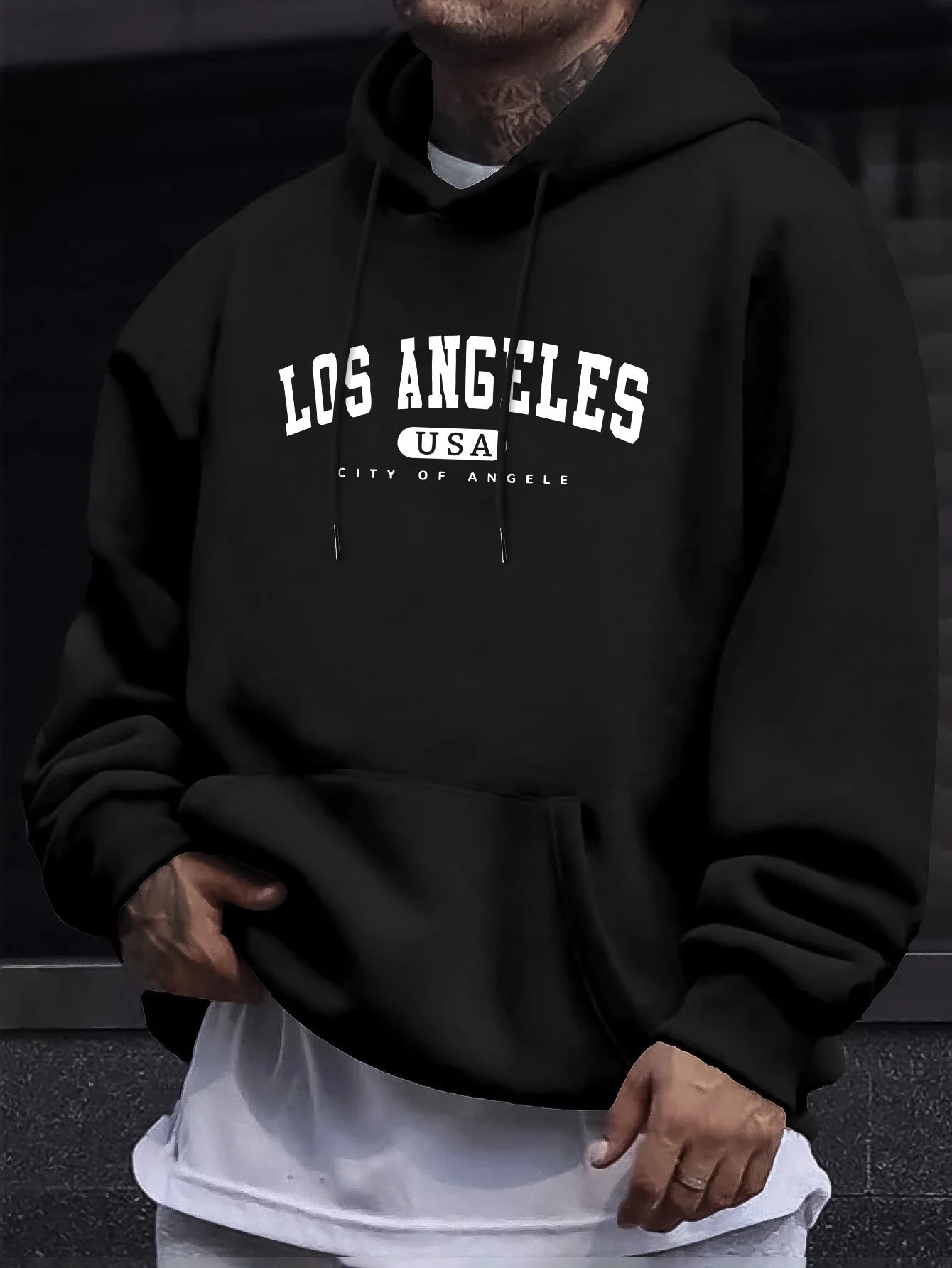 Los Angeles Usa imprimer hommes à manches longues cordon sweat à capuche imprimé t-shirt coton pour hommes décontracté automne hiver - FATAONLos Angeles Usa imprimer hommes à manches longues cordon sweat à capuche imprimé t-shirt coton pour hommes décontracté automne hiverMode HommeFATAON