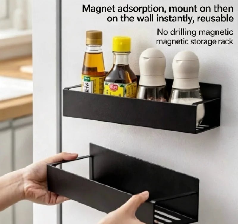 Lot de 2 étagères de rangement magnétiques multifonctionnelles pour cuisine, réfrigérateur et machine à laver, à suspendre latéralement - FATAONLot de 2 étagères de rangement magnétiques multifonctionnelles pour cuisine, réfrigérateur et machine à laver, à suspendre latéralementSolutions MaisonFATAON