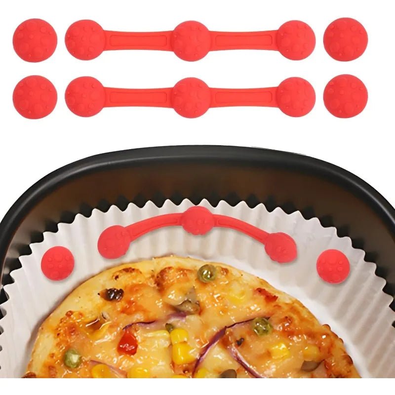 Lot de 6 attaches magnétiques en silicone pour friteuse à air, résistantes à la chaleur, pour doublures en papier sulfurisé, accessoires de cuisine de qualité alimentaire. - FATAONLot de 6 attaches magnétiques en silicone pour friteuse à air, résistantes à la chaleur, pour doublures en papier sulfurisé, accessoires de cuisine de qualité alimentaire.Solutions MaisonFATAON