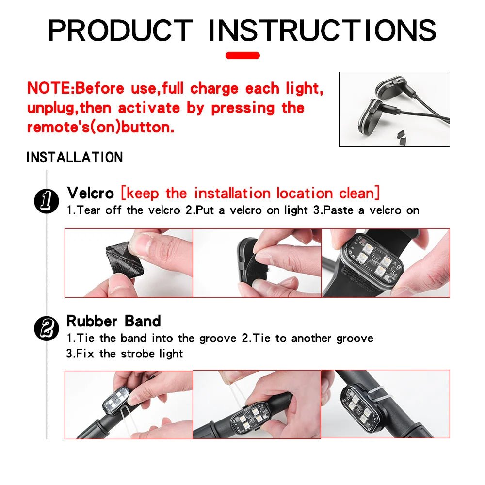 Lumières stroboscopiques LED sans fil, lumière d'ambiance de décoration de voiture, lumières Led rechargeables 8 couleurs, voyant d'avertissement Anti-Collision, 2/4 pièces - FATAONLumières stroboscopiques LED sans fil, lumière d'ambiance de décoration de voiture, lumières Led rechargeables 8 couleurs, voyant d'avertissement Anti-Collision, 2/4 piècesAccessoire AutoFATAON