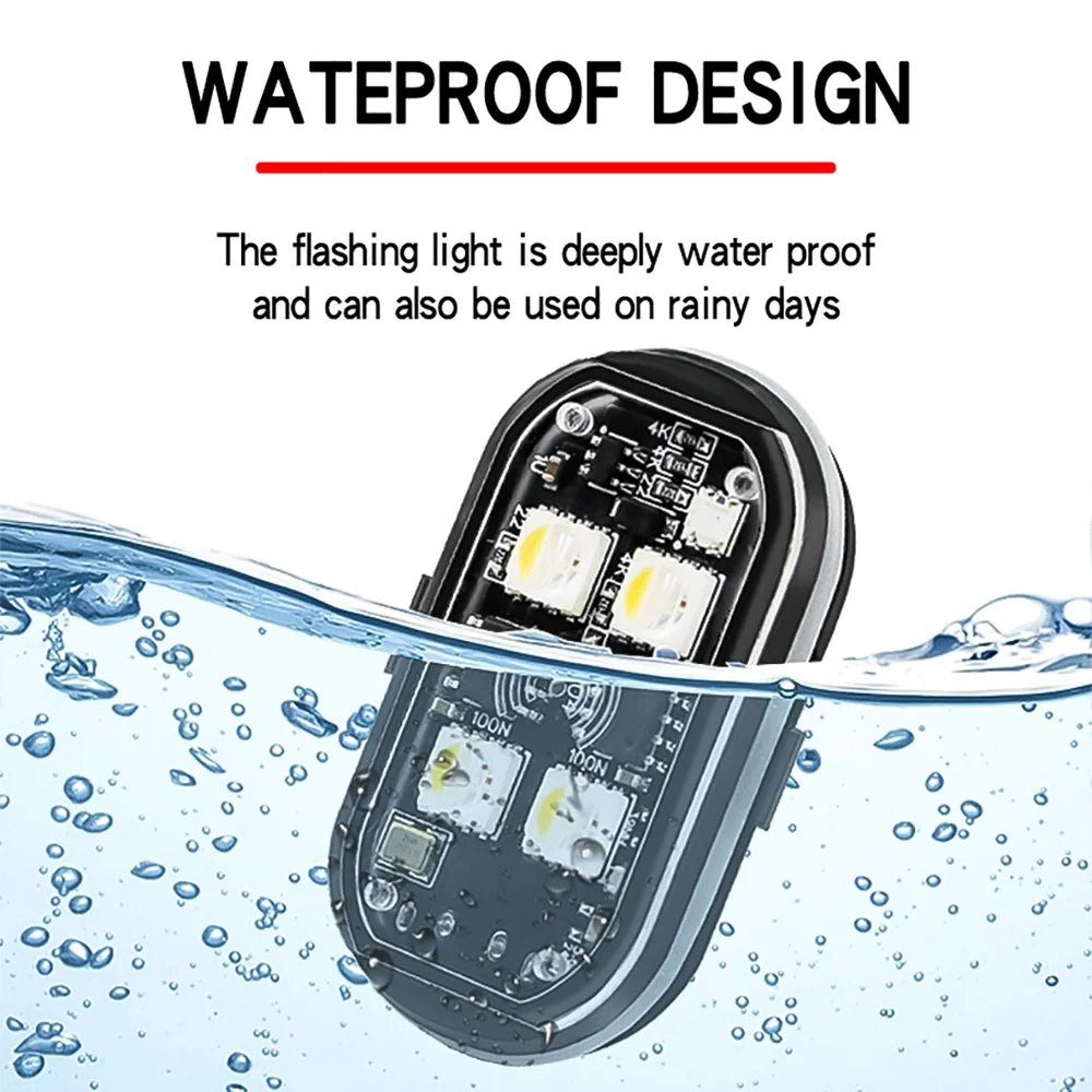 Lumières stroboscopiques LED sans fil, lumière d'ambiance de décoration de voiture, lumières Led rechargeables 8 couleurs, voyant d'avertissement Anti-Collision, 2/4 pièces - FATAONLumières stroboscopiques LED sans fil, lumière d'ambiance de décoration de voiture, lumières Led rechargeables 8 couleurs, voyant d'avertissement Anti-Collision, 2/4 piècesAccessoire AutoFATAON