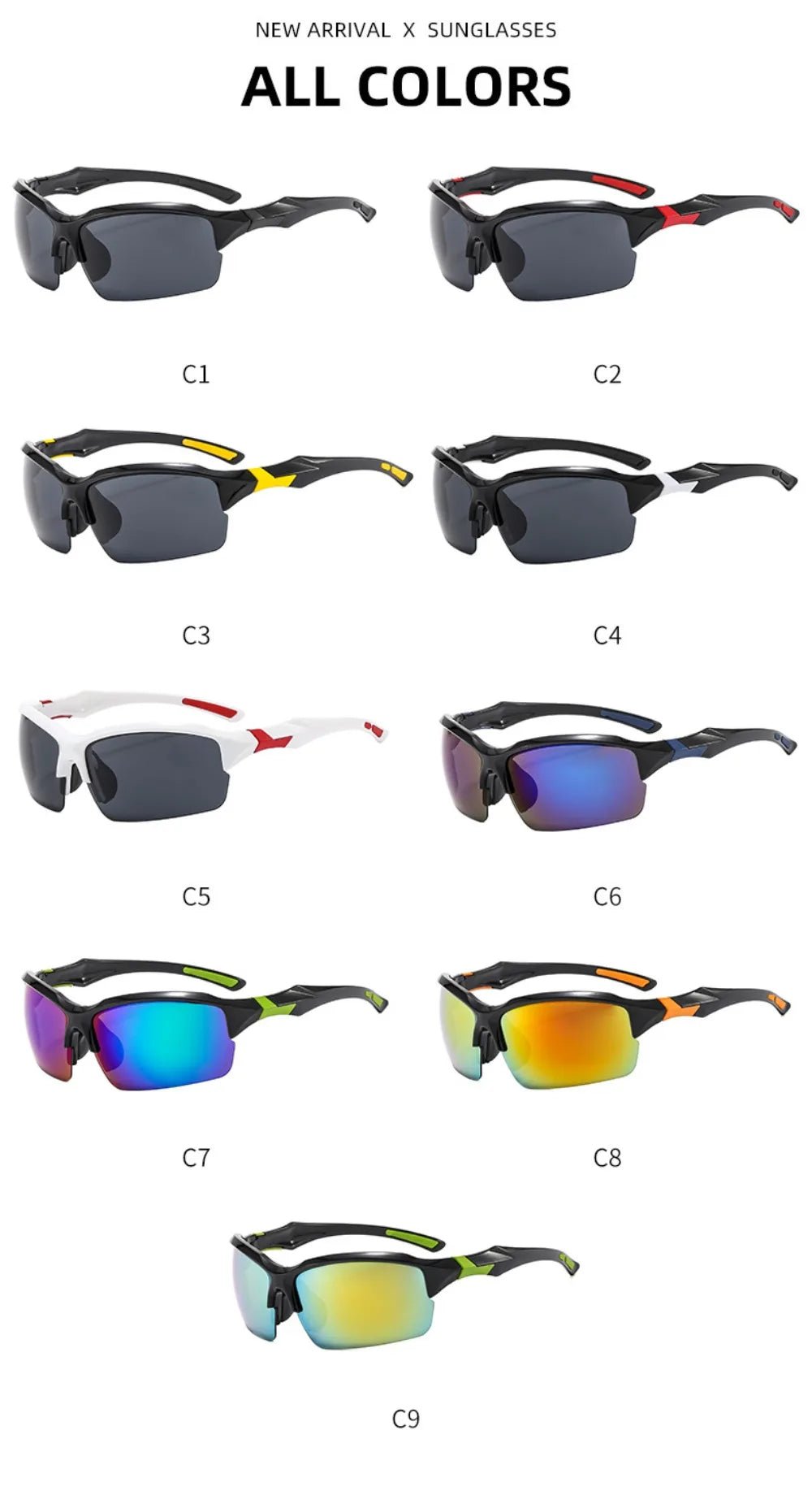 lunettes de soleil homme Sports Cycling Sunglasses Polarized Sunglasses for Men Fishing Sun Glasses Lightweight Outdoor Goggles - Fix & Golunettes de soleil homme Sports Cycling Sunglasses Polarized Sunglasses for Men Fishing Sun Glasses Lightweight Outdoor GogglesFitness & SportFix & Go