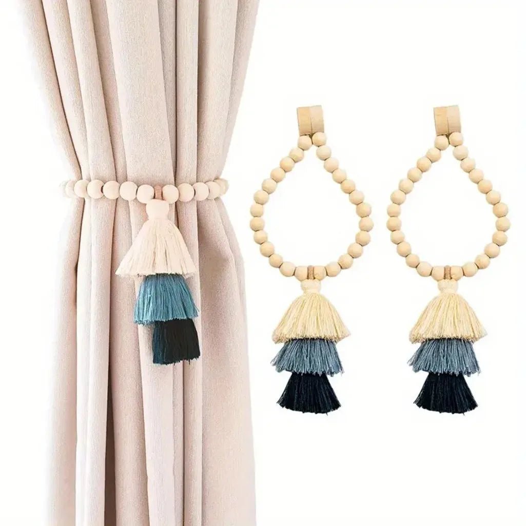 Luxury Boho Tassel Beaded Curtain Tieback Magnetic Macrame Curtain Strap Multicolor Home Decor Gift - FATAONLuxury Boho Tassel Beaded Curtain Tieback Magnetic Macrame Curtain Strap Multicolor Home Decor GiftSolutions MaisonFATAON
