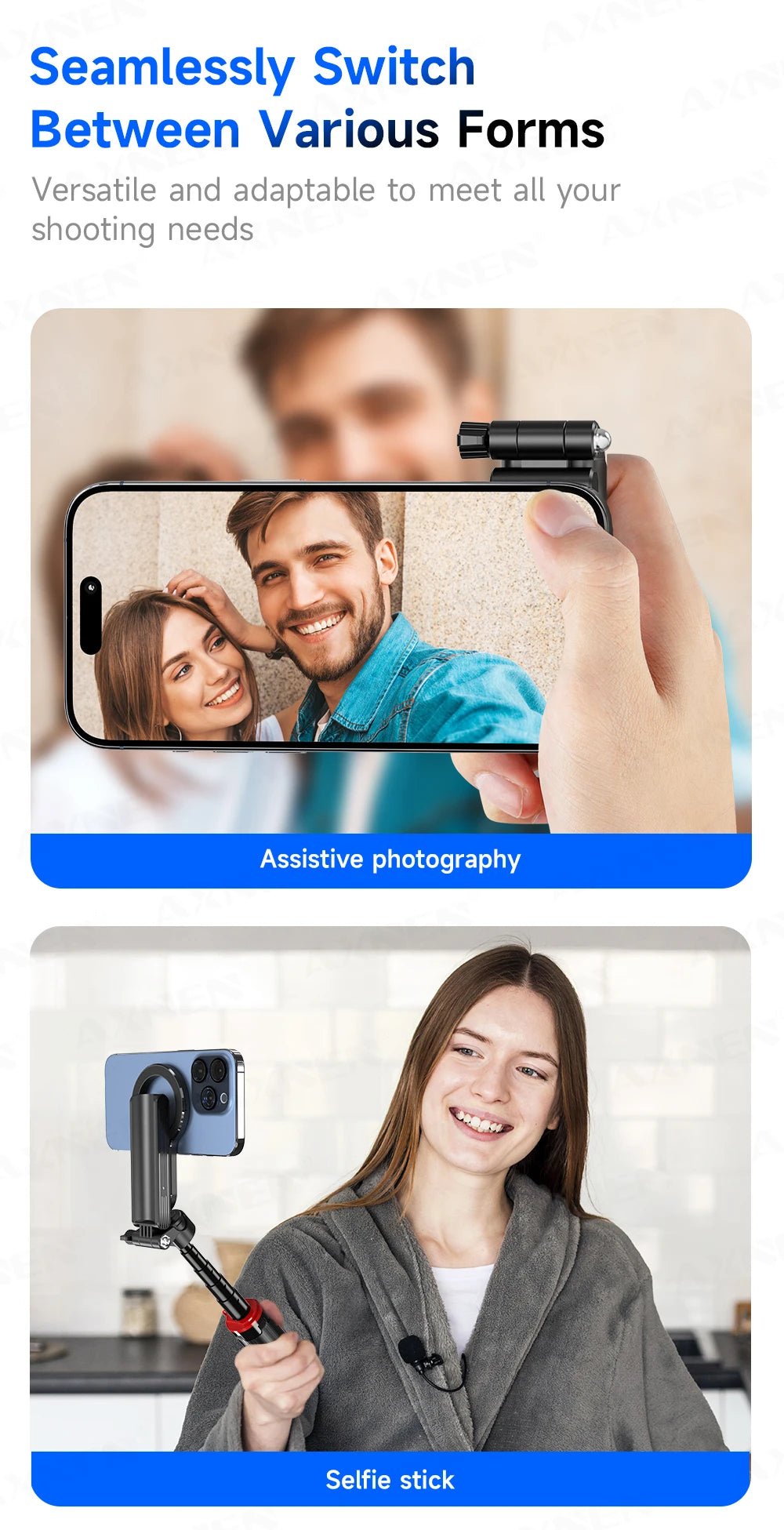Magnetic Mini Selfie Stick Tripod for Cellphone with Extension Rod Wireless Remote, Fill Light Option, for Smartphone Vlog Shoot - Fix & GoMagnetic Mini Selfie Stick Tripod for Cellphone with Extension Rod Wireless Remote, Fill Light Option, for Smartphone Vlog ShootVidéo & PhotoFix & Go