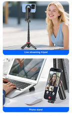 Magnetic Mini Selfie Stick Tripod for Cellphone with Extension Rod Wireless Remote, Fill Light Option, for Smartphone Vlog Shoot - Fix & GoMagnetic Mini Selfie Stick Tripod for Cellphone with Extension Rod Wireless Remote, Fill Light Option, for Smartphone Vlog ShootVidéo & PhotoFix & Go