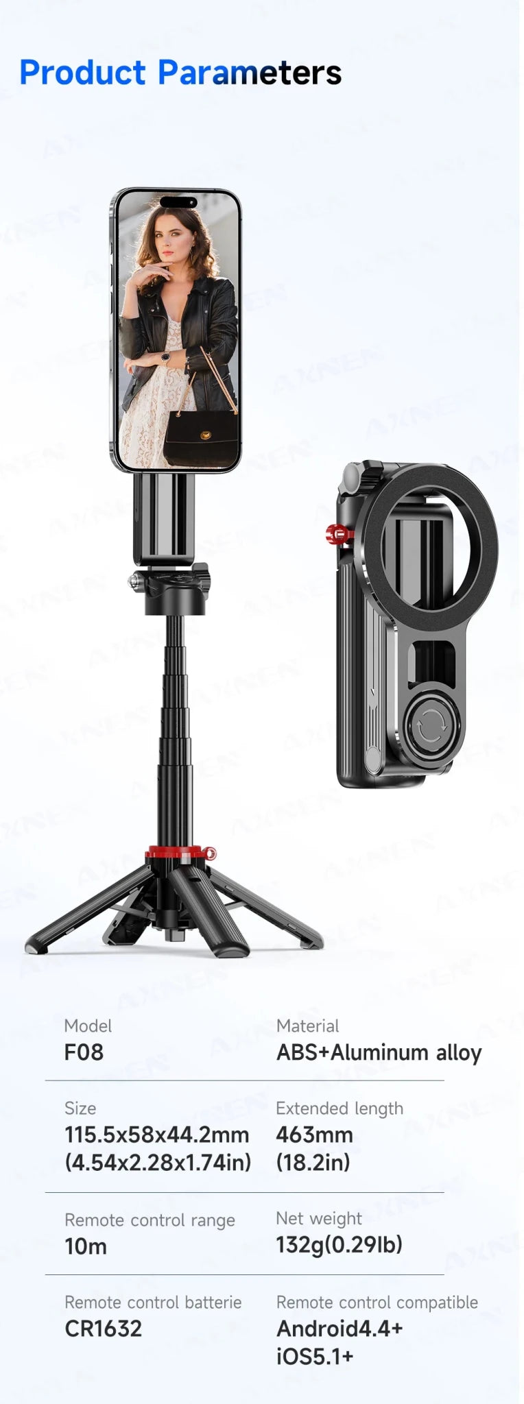 Magnetic Mini Selfie Stick Tripod for Cellphone with Extension Rod Wireless Remote, Fill Light Option, for Smartphone Vlog Shoot - Fix & GoMagnetic Mini Selfie Stick Tripod for Cellphone with Extension Rod Wireless Remote, Fill Light Option, for Smartphone Vlog ShootVidéo & PhotoFix & Go