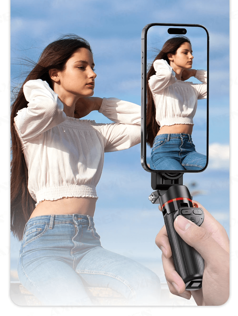 Magnetic Mini Selfie Stick Tripod for Cellphone with Extension Rod Wireless Remote, Fill Light Option, for Smartphone Vlog Shoot - Fix & GoMagnetic Mini Selfie Stick Tripod for Cellphone with Extension Rod Wireless Remote, Fill Light Option, for Smartphone Vlog ShootVidéo & PhotoFix & Go
