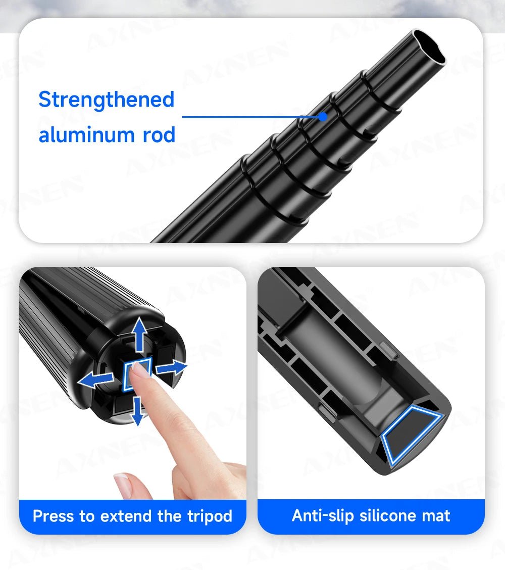 Magnetic Mini Selfie Stick Tripod for Cellphone with Extension Rod Wireless Remote, Fill Light Option, for Smartphone Vlog Shoot - Fix & GoMagnetic Mini Selfie Stick Tripod for Cellphone with Extension Rod Wireless Remote, Fill Light Option, for Smartphone Vlog ShootVidéo & PhotoFix & Go