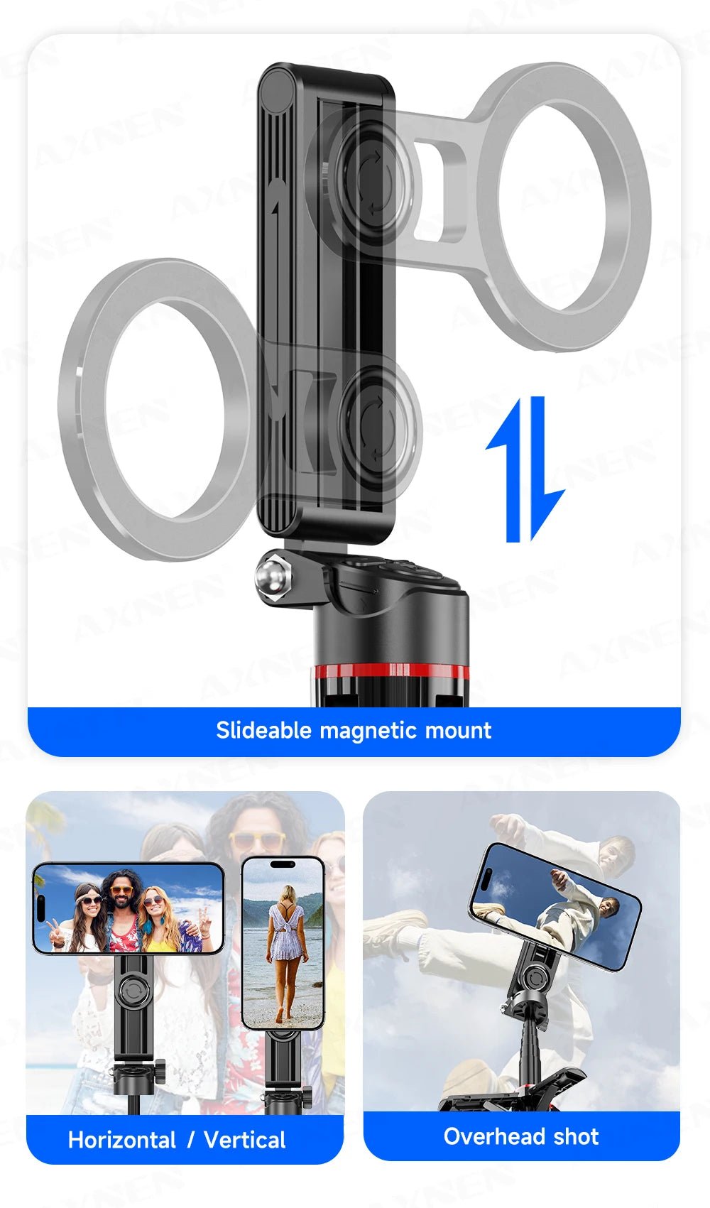 Magnetic Mini Selfie Stick Tripod for Cellphone with Extension Rod Wireless Remote, Fill Light Option, for Smartphone Vlog Shoot - Fix & GoMagnetic Mini Selfie Stick Tripod for Cellphone with Extension Rod Wireless Remote, Fill Light Option, for Smartphone Vlog ShootVidéo & PhotoFix & Go