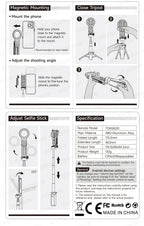 Magnetic Mini Selfie Stick Tripod for Cellphone with Extension Rod Wireless Remote, Fill Light Option, for Smartphone Vlog Shoot - Fix & GoMagnetic Mini Selfie Stick Tripod for Cellphone with Extension Rod Wireless Remote, Fill Light Option, for Smartphone Vlog ShootVidéo & PhotoFix & Go