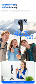 Magnetic Mini Selfie Stick Tripod for Cellphone with Extension Rod Wireless Remote, Fill Light Option, for Smartphone Vlog Shoot - Fix & GoMagnetic Mini Selfie Stick Tripod for Cellphone with Extension Rod Wireless Remote, Fill Light Option, for Smartphone Vlog ShootVidéo & PhotoFix & Go