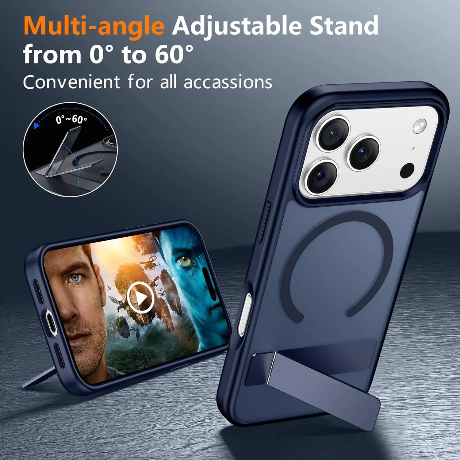 Magnetic Mobile Phone Case with Stand for iPhone 16 17 Pro Max 15 14 Plus 13 12 Translucent Cover with Kickstand - Fix & GoMagnetic Mobile Phone Case with Stand for iPhone 16 17 Pro Max 15 14 Plus 13 12 Translucent Cover with KickstandTechnologie PortableFix & Go