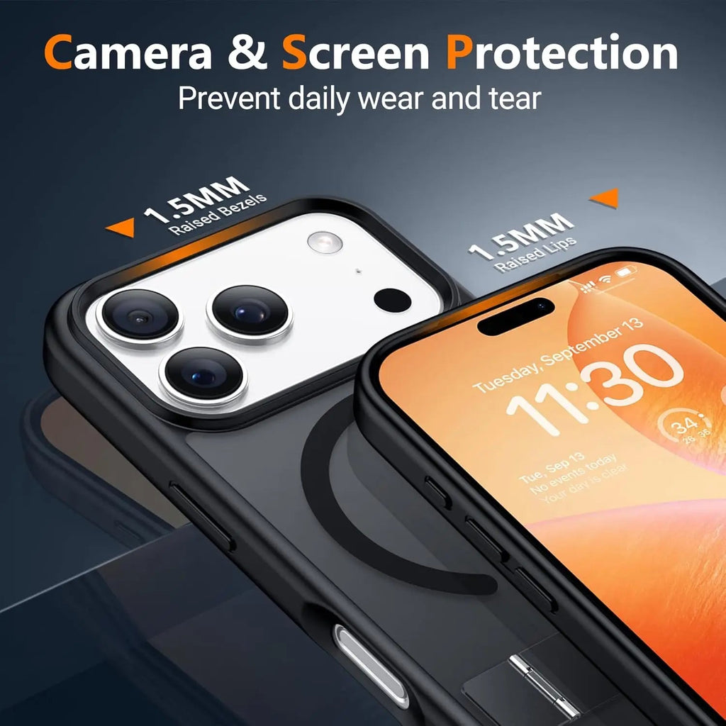 Magnetic Mobile Phone Case with Stand for iPhone 16 17 Pro Max 15 14 Plus 13 12 Translucent Cover with Kickstand - Fix & GoMagnetic Mobile Phone Case with Stand for iPhone 16 17 Pro Max 15 14 Plus 13 12 Translucent Cover with KickstandTechnologie PortableFix & Go