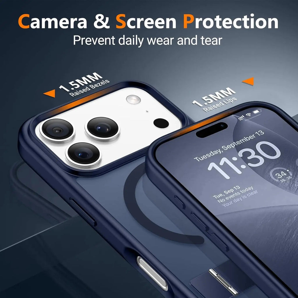 Magnetic Mobile Phone Case with Stand for iPhone 16 17 Pro Max 15 14 Plus 13 12 Translucent Cover with Kickstand - Fix & GoMagnetic Mobile Phone Case with Stand for iPhone 16 17 Pro Max 15 14 Plus 13 12 Translucent Cover with KickstandTechnologie PortableFix & Go
