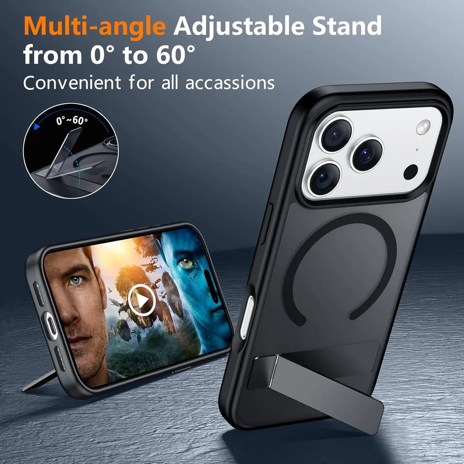 Magnetic Mobile Phone Case with Stand for iPhone 16 17 Pro Max 15 14 Plus 13 12 Translucent Cover with Kickstand - Fix & GoMagnetic Mobile Phone Case with Stand for iPhone 16 17 Pro Max 15 14 Plus 13 12 Translucent Cover with KickstandTechnologie PortableFix & Go
