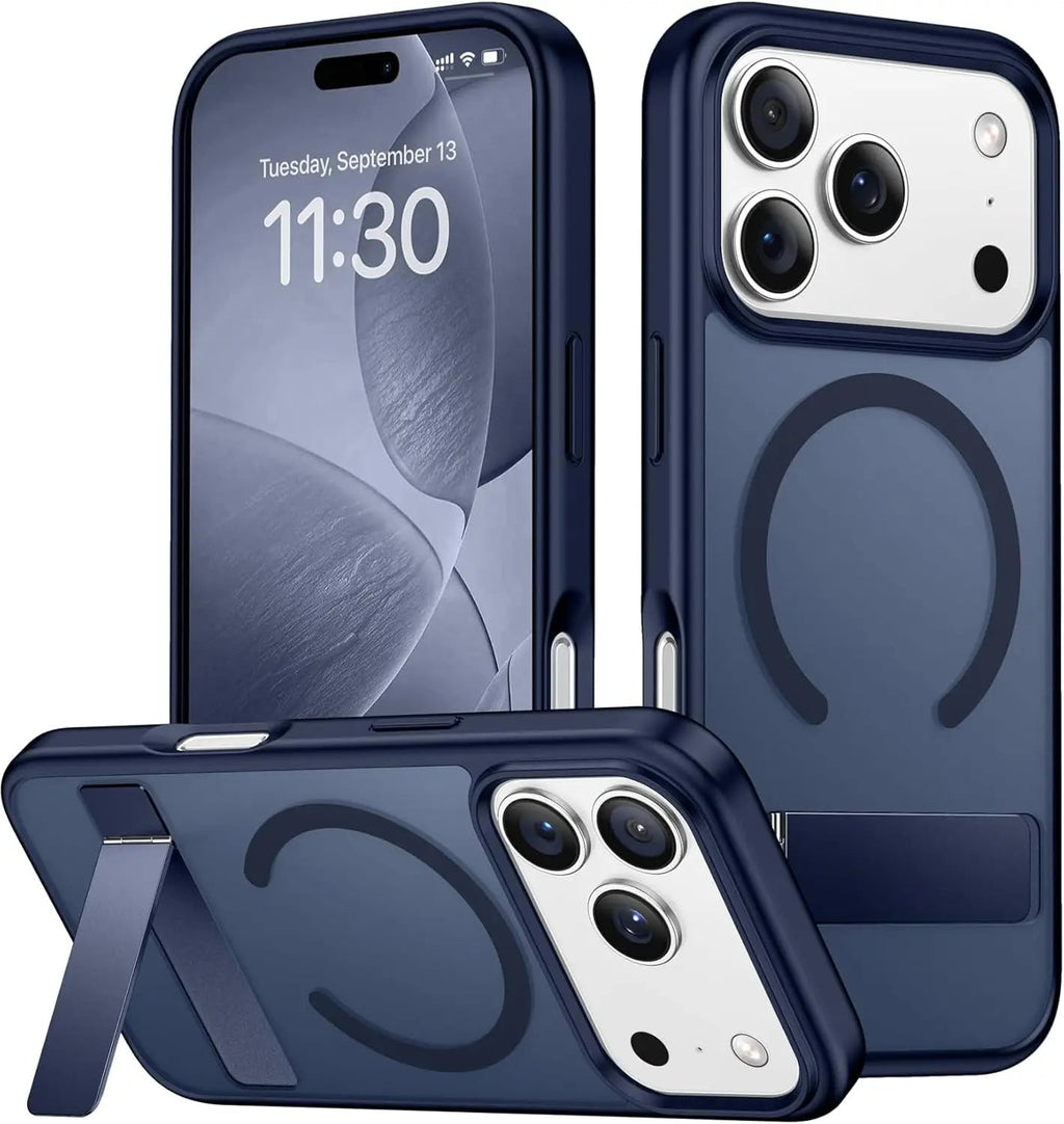 Magnetic Mobile Phone Case with Stand for iPhone 16 17 Pro Max 15 14 Plus 13 12 Translucent Cover with Kickstand - Fix & GoMagnetic Mobile Phone Case with Stand for iPhone 16 17 Pro Max 15 14 Plus 13 12 Translucent Cover with KickstandTechnologie PortableFix & Go