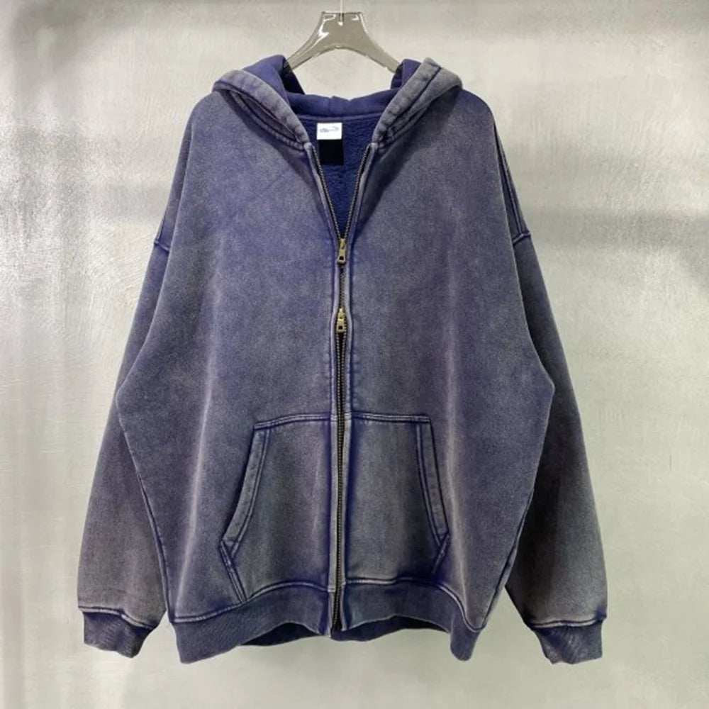MAQVOB Vêtements de luxe de haute qualité, streetwear, vente en gros, tailles Euro et US, sweat à capuche entièrement zippé, lavé, teinture batik, printemps-automne - FATAONMAQVOB Vêtements de luxe de haute qualité, streetwear, vente en gros, tailles Euro et US, sweat à capuche entièrement zippé, lavé, teinture batik, printemps-automneMode HommeFATAON