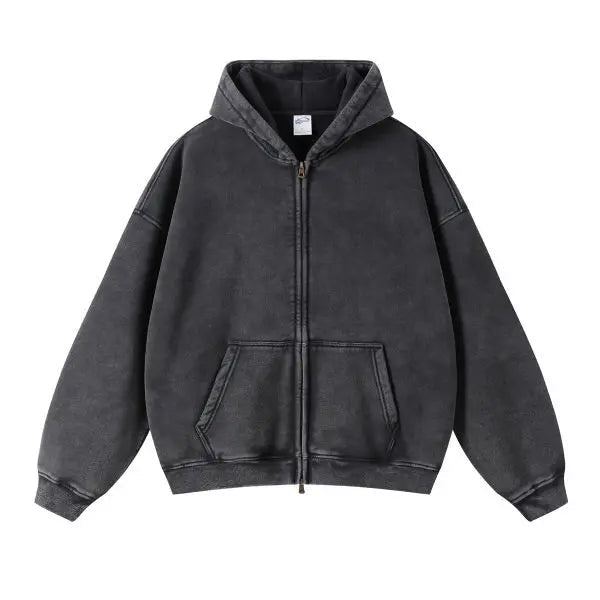 MAQVOB Vêtements de luxe de haute qualité, streetwear, vente en gros, tailles Euro et US, sweat à capuche entièrement zippé, lavé, teinture batik, printemps-automne - FATAONMAQVOB Vêtements de luxe de haute qualité, streetwear, vente en gros, tailles Euro et US, sweat à capuche entièrement zippé, lavé, teinture batik, printemps-automneMode HommeFATAON