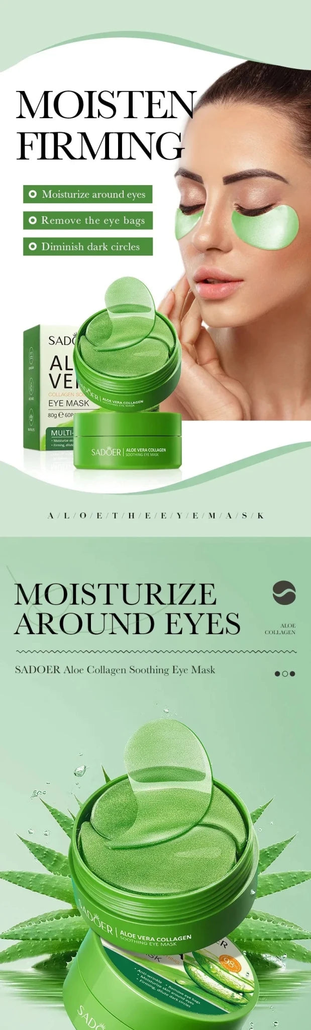 Masque pour les yeux au collagène à l'aloe Vera, 60 pièces, Anti-cernes, sacs pour les yeux, hydratant, Anti-rides, patchs pour les yeux, produits de soins pour la peau - FATAONMasque pour les yeux au collagène à l'aloe Vera, 60 pièces, Anti-cernes, sacs pour les yeux, hydratant, Anti-rides, patchs pour les yeux, produits de soins pour la peauBeauté & CosmétiquesFATAON