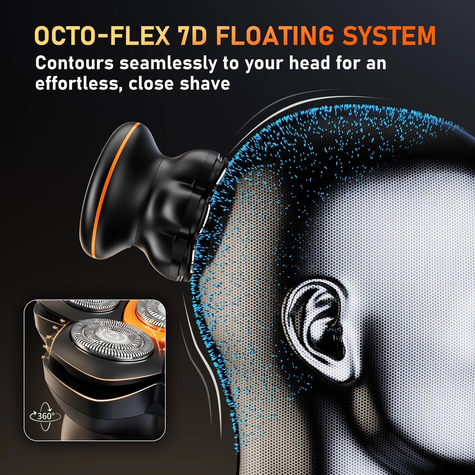 MAXGROOM 7D tête rasoirs pour hommes chauve humide/sec rasoir électrique tondeuse à cheveux USB LED Rechargeable affichage tondeuse à barbe étanche - FATAONMAXGROOM 7D tête rasoirs pour hommes chauve humide/sec rasoir électrique tondeuse à cheveux USB LED Rechargeable affichage tondeuse à barbe étancheBeauté HommeFATAON