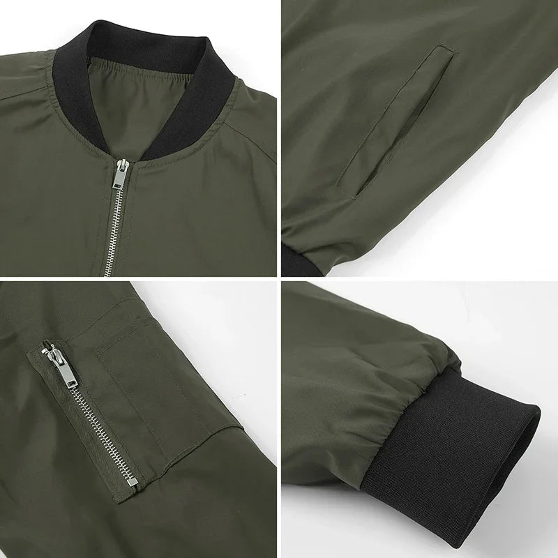 Men's Autumn Bomber Jacket Casual Spring Full Zipper Varsity Baseball Coat Fashion Lightweight Sport Track Jacket US/EU Size - FATAONMen's Autumn Bomber Jacket Casual Spring Full Zipper Varsity Baseball Coat Fashion Lightweight Sport Track Jacket US/EU SizeMode HommeFATAON