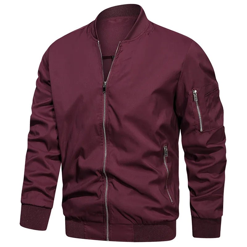 Men's Autumn Bomber Jacket Casual Spring Full Zipper Varsity Baseball Coat Fashion Lightweight Sport Track Jacket US/EU Size - FATAONMen's Autumn Bomber Jacket Casual Spring Full Zipper Varsity Baseball Coat Fashion Lightweight Sport Track Jacket US/EU SizeMode HommeFATAON