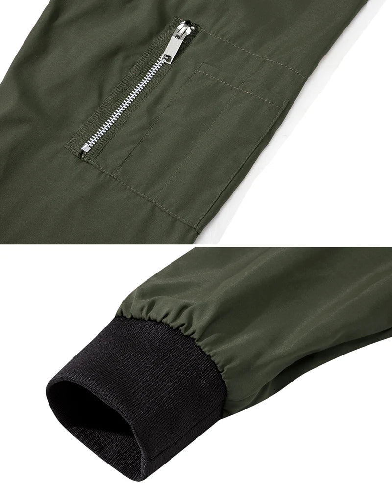 Men's Autumn Bomber Jacket Casual Spring Full Zipper Varsity Baseball Coat Fashion Lightweight Sport Track Jacket US/EU Size - FATAONMen's Autumn Bomber Jacket Casual Spring Full Zipper Varsity Baseball Coat Fashion Lightweight Sport Track Jacket US/EU SizeMode HommeFATAON