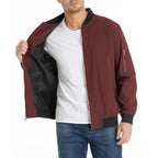 Men's Autumn Bomber Jacket Casual Spring Full Zipper Varsity Baseball Coat Fashion Lightweight Sport Track Jacket US/EU Size - FATAONMen's Autumn Bomber Jacket Casual Spring Full Zipper Varsity Baseball Coat Fashion Lightweight Sport Track Jacket US/EU SizeMode HommeFATAON