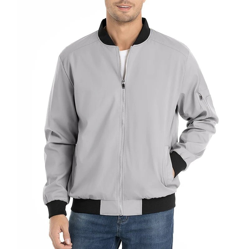 Men's Autumn Bomber Jacket Casual Spring Full Zipper Varsity Baseball Coat Fashion Lightweight Sport Track Jacket US/EU Size - FATAONMen's Autumn Bomber Jacket Casual Spring Full Zipper Varsity Baseball Coat Fashion Lightweight Sport Track Jacket US/EU SizeMode HommeFATAON