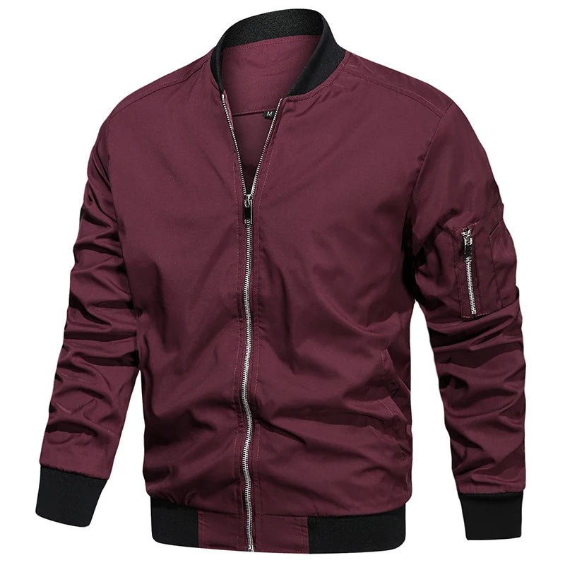Men's Autumn Bomber Jacket Casual Spring Full Zipper Varsity Baseball Coat Fashion Lightweight Sport Track Jacket US/EU Size - FATAONMen's Autumn Bomber Jacket Casual Spring Full Zipper Varsity Baseball Coat Fashion Lightweight Sport Track Jacket US/EU SizeMode HommeFATAON