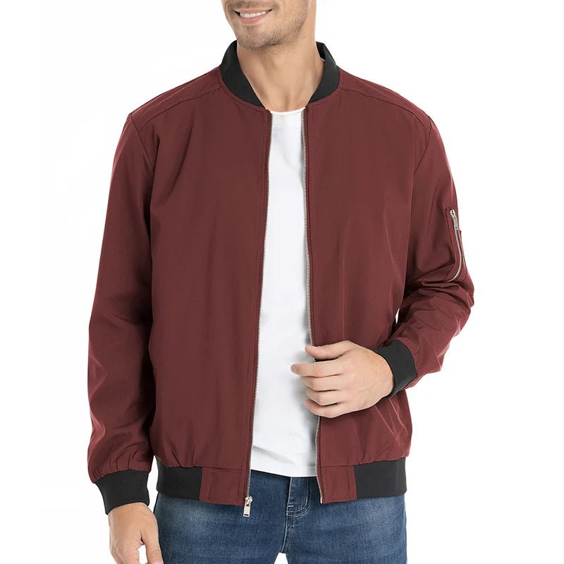 Men's Autumn Bomber Jacket Casual Spring Full Zipper Varsity Baseball Coat Fashion Lightweight Sport Track Jacket US/EU Size - FATAONMen's Autumn Bomber Jacket Casual Spring Full Zipper Varsity Baseball Coat Fashion Lightweight Sport Track Jacket US/EU SizeMode HommeFATAON