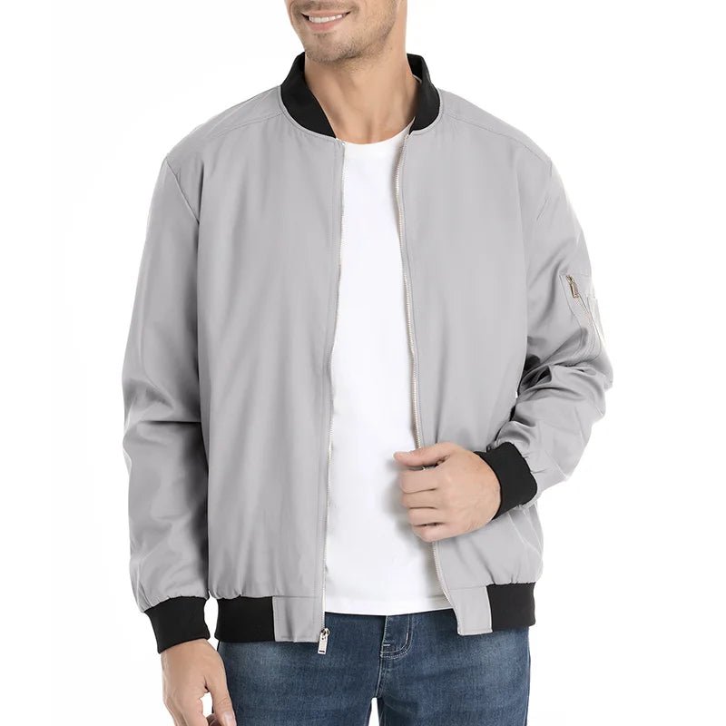 Men's Autumn Bomber Jacket Casual Spring Full Zipper Varsity Baseball Coat Fashion Lightweight Sport Track Jacket US/EU Size - FATAONMen's Autumn Bomber Jacket Casual Spring Full Zipper Varsity Baseball Coat Fashion Lightweight Sport Track Jacket US/EU SizeMode HommeFATAON
