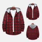 Men'S Casual Plaid Flannel Jacket with Hoodie Lightweight Fall Winter Long Sleeve Button down Plaid Flannel Hooded Shirt Red L - Fix & GoMen'S Casual Plaid Flannel Jacket with Hoodie Lightweight Fall Winter Long Sleeve Button down Plaid Flannel Hooded Shirt Red LFix & Go