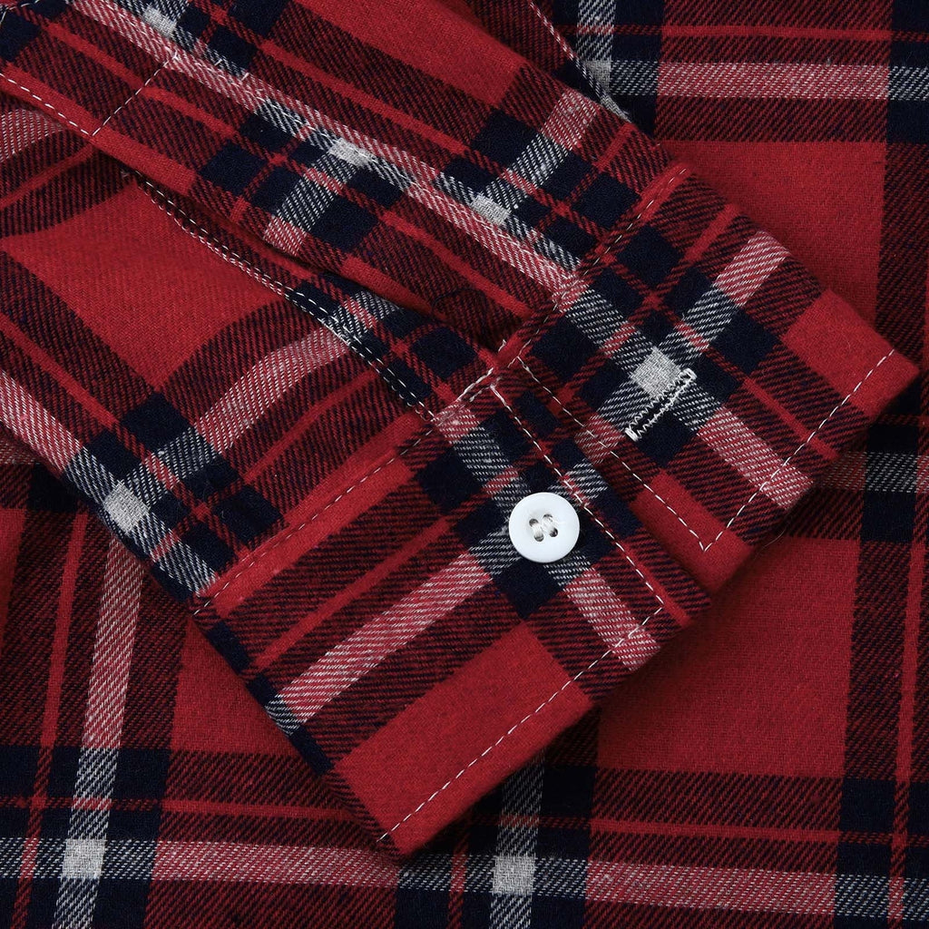 Men'S Casual Plaid Flannel Jacket with Hoodie Lightweight Fall Winter Long Sleeve Button down Plaid Flannel Hooded Shirt Red L - Fix & GoMen'S Casual Plaid Flannel Jacket with Hoodie Lightweight Fall Winter Long Sleeve Button down Plaid Flannel Hooded Shirt Red LFix & Go