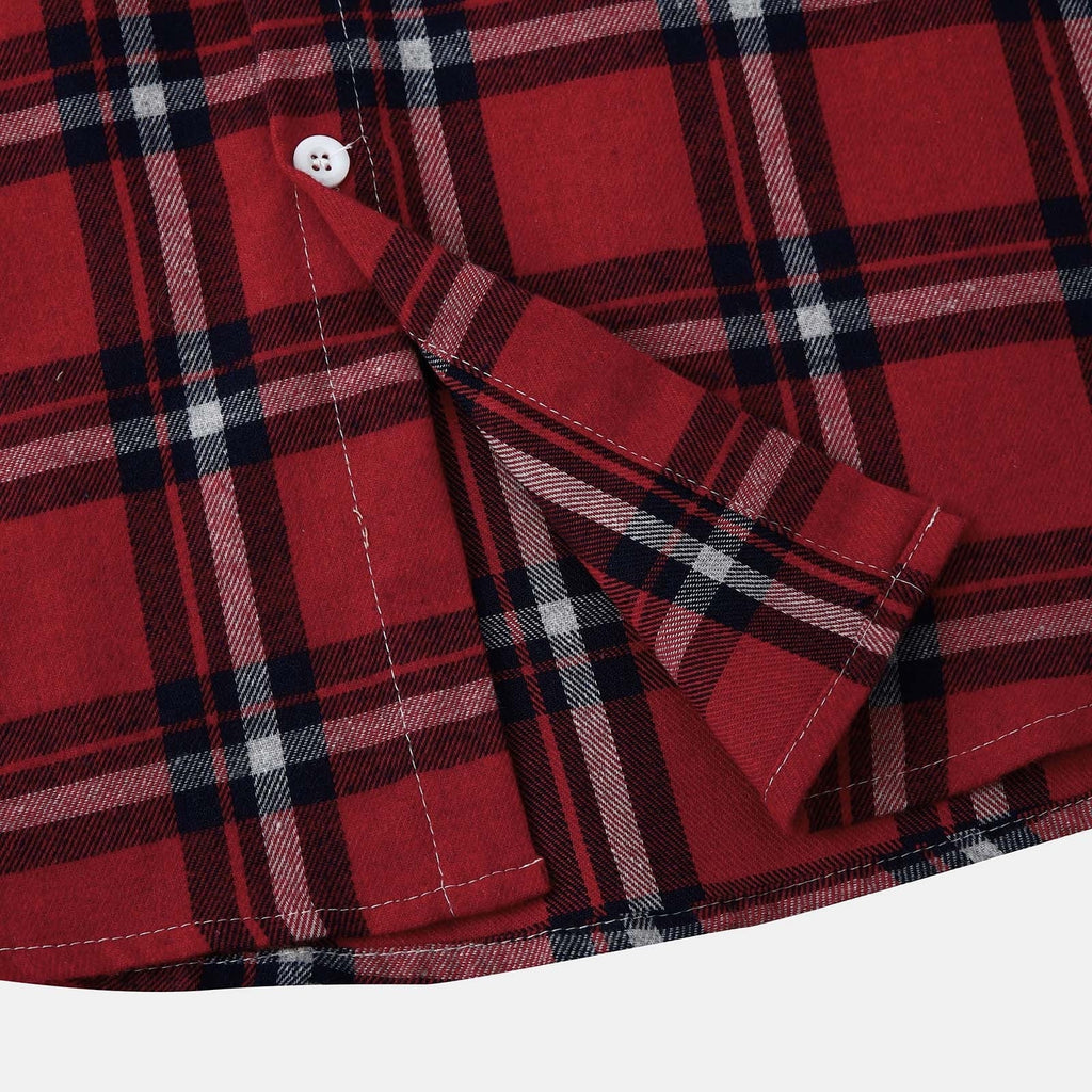 Men'S Casual Plaid Flannel Jacket with Hoodie Lightweight Fall Winter Long Sleeve Button down Plaid Flannel Hooded Shirt Red L - Fix & GoMen'S Casual Plaid Flannel Jacket with Hoodie Lightweight Fall Winter Long Sleeve Button down Plaid Flannel Hooded Shirt Red LFix & Go