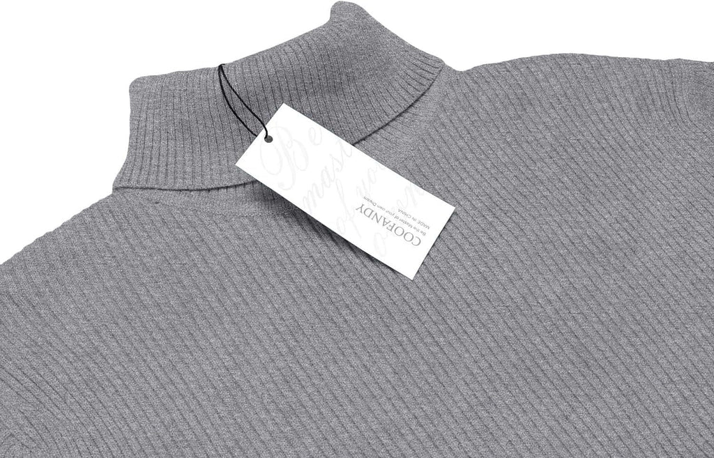 Mens Ribbed Slim Fit Knitted Pullover Casual Turtleneck Sweater - Fix & GoMens Ribbed Slim Fit Knitted Pullover Casual Turtleneck SweaterFix & Go