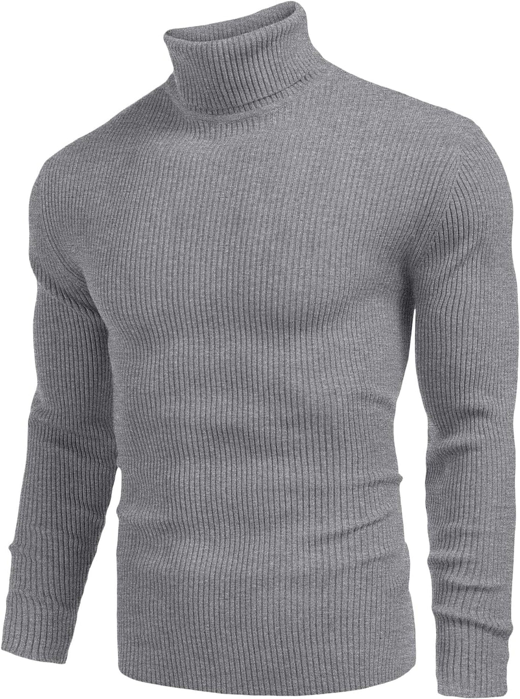 Mens Ribbed Slim Fit Knitted Pullover Casual Turtleneck Sweater - Fix & GoMens Ribbed Slim Fit Knitted Pullover Casual Turtleneck SweaterFix & Go