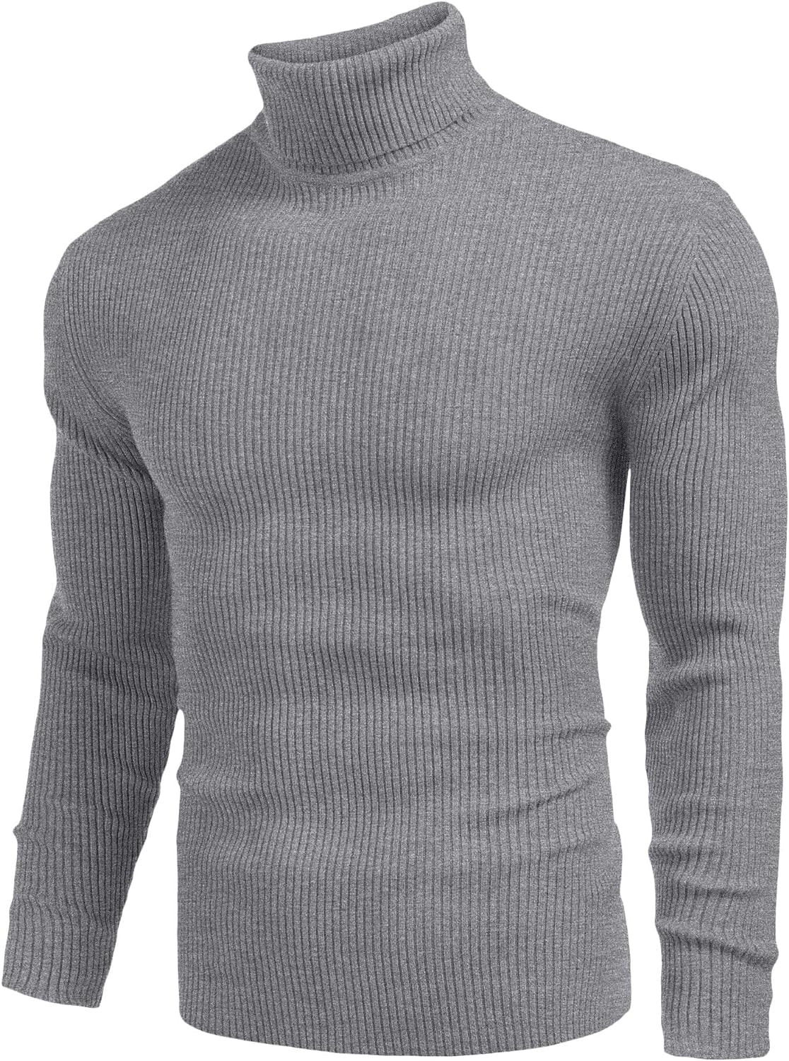 Mens Ribbed Slim Fit Knitted Pullover Casual Turtleneck Sweater - Fix & GoMens Ribbed Slim Fit Knitted Pullover Casual Turtleneck SweaterFix & Go