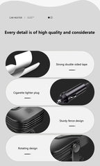 MIJIA Car Heater 12V Low Power Fast Heating Defrost Defogger Overheat Prevention Foldable Car supplies Stand for Winter - FATAONMIJIA Car Heater 12V Low Power Fast Heating Defrost Defogger Overheat Prevention Foldable Car supplies Stand for WinterAutomobile & MotoFATAON