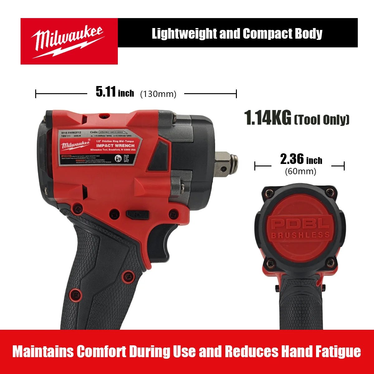 Milwaukee – clé électrique sans fil 400N, sans balais, 1/2, pour réparation de voitures et de camions, tournevis, perceuse à percussion, rechargeable, pour batterie 18V - FATAONMilwaukee – clé électrique sans fil 400N, sans balais, 1/2, pour réparation de voitures et de camions, tournevis, perceuse à percussion, rechargeable, pour batterie 18VOutils & PerformanceFATAON