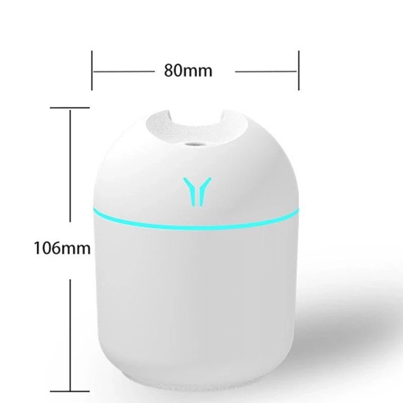 Mini humidificateur d'air USB, diffuseur d'huiles essentielles d'arôme pour la maison et la voiture, brumisateur muet à ultrasons, lampe de document LED, 250ml - FATAONMini humidificateur d'air USB, diffuseur d'huiles essentielles d'arôme pour la maison et la voiture, brumisateur muet à ultrasons, lampe de document LED, 250mlSolutions MaisonFATAON