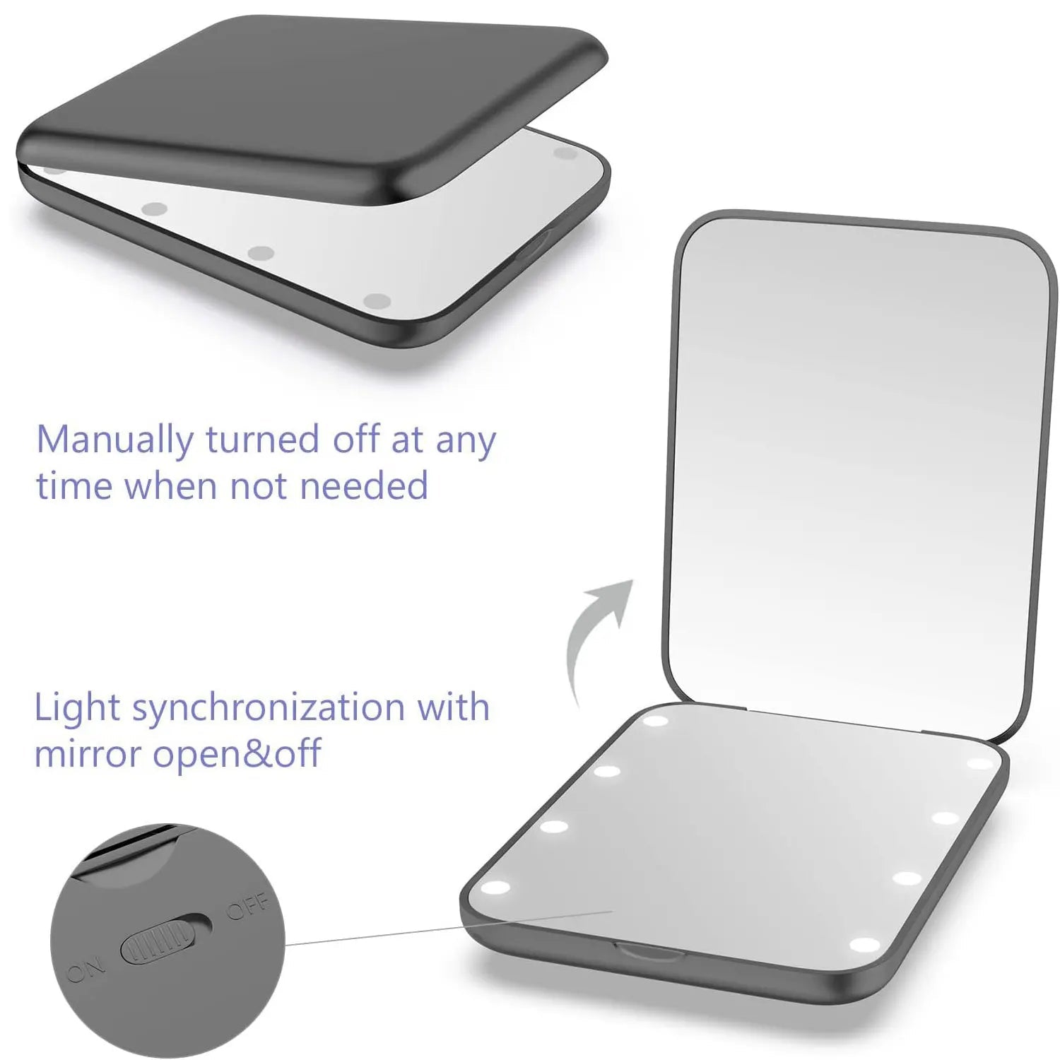 Mini Miroir de Maquillage LED — Lumineux, Portable, Grossissant - FATAONMini Miroir de Maquillage LED — Lumineux, Portable, GrossissantBeauté femmeFATAON