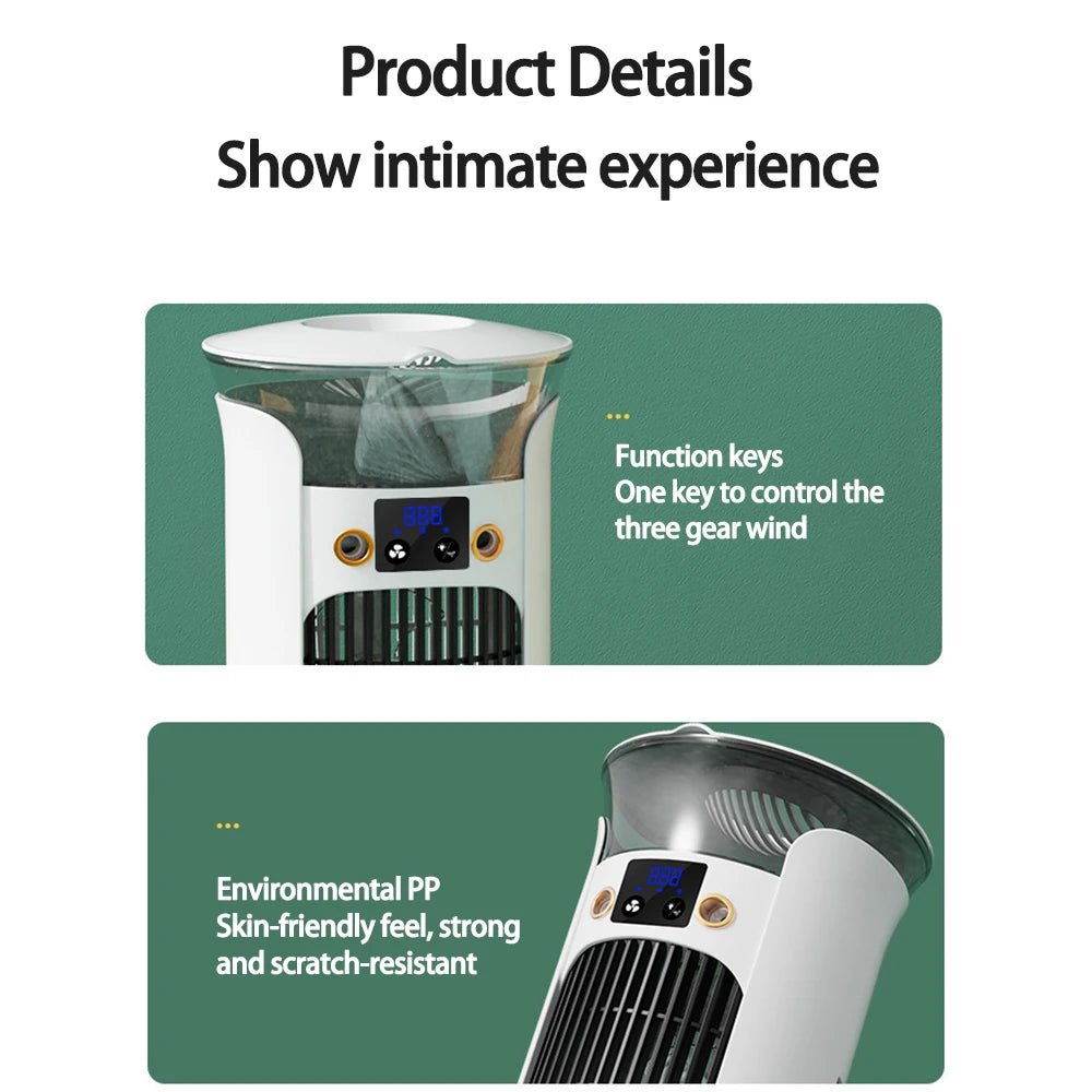 Mini ventilateur de climatiseur Portable USB, silencieux, pour chambre, maison, Camping, humidificateur, brume d'eau, ventilateur de refroidissement, lampe de nuit, refroidisseur d'air - FATAONMini ventilateur de climatiseur Portable USB, silencieux, pour chambre, maison, Camping, humidificateur, brume d'eau, ventilateur de refroidissement, lampe de nuit, refroidisseur d'airSolutions MaisonFATAON