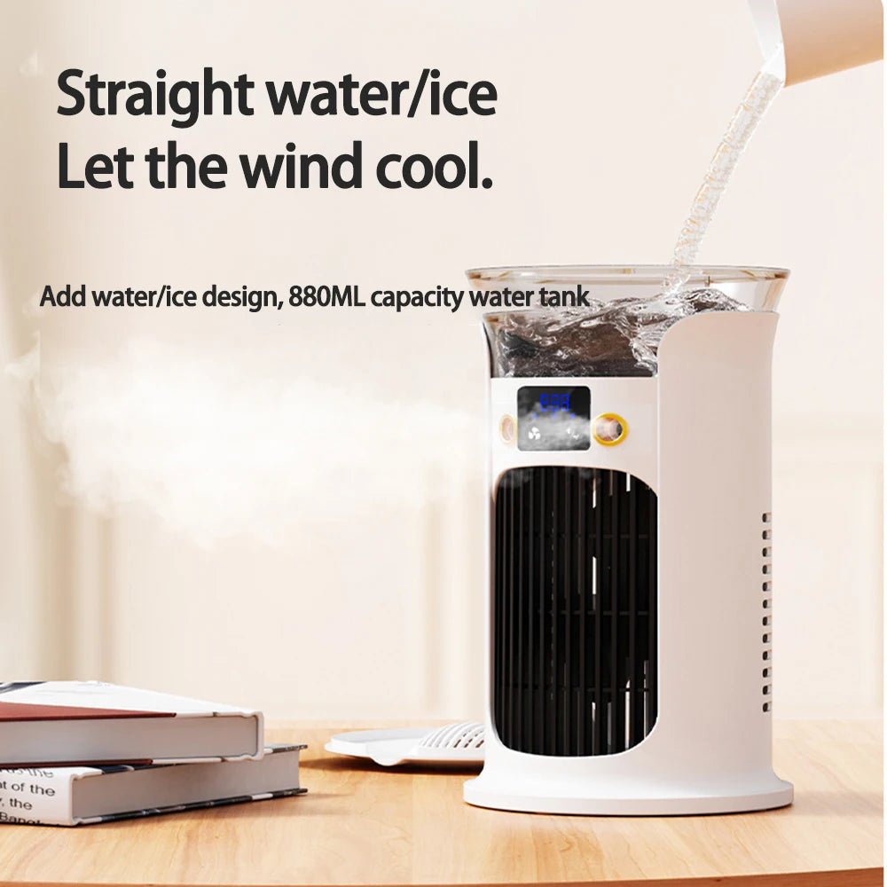 Mini ventilateur de climatiseur Portable USB, silencieux, pour chambre, maison, Camping, humidificateur, brume d'eau, ventilateur de refroidissement, lampe de nuit, refroidisseur d'air - FATAONMini ventilateur de climatiseur Portable USB, silencieux, pour chambre, maison, Camping, humidificateur, brume d'eau, ventilateur de refroidissement, lampe de nuit, refroidisseur d'airSolutions MaisonFATAON