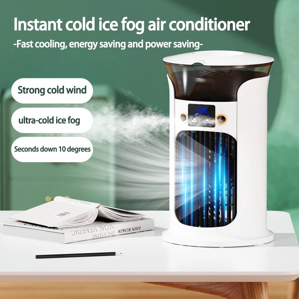 Mini ventilateur de climatiseur Portable USB, silencieux, pour chambre, maison, Camping, humidificateur, brume d'eau, ventilateur de refroidissement, lampe de nuit, refroidisseur d'air - FATAONMini ventilateur de climatiseur Portable USB, silencieux, pour chambre, maison, Camping, humidificateur, brume d'eau, ventilateur de refroidissement, lampe de nuit, refroidisseur d'airSolutions MaisonFATAON