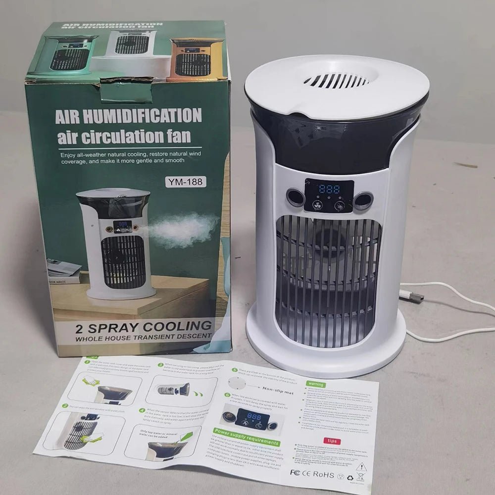 Mini ventilateur de climatiseur Portable USB, silencieux, pour chambre, maison, Camping, humidificateur, brume d'eau, ventilateur de refroidissement, lampe de nuit, refroidisseur d'air - FATAONMini ventilateur de climatiseur Portable USB, silencieux, pour chambre, maison, Camping, humidificateur, brume d'eau, ventilateur de refroidissement, lampe de nuit, refroidisseur d'airSolutions MaisonFATAON