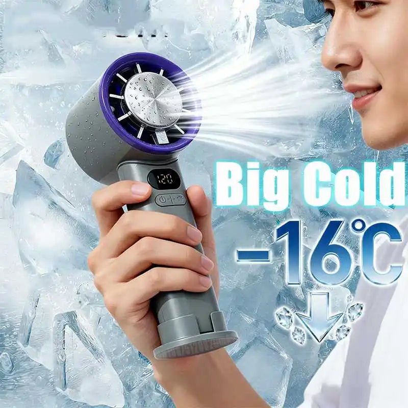 Mini ventilateur portatif sans pales, 120 vitesses, rechargeable, refroidissement instantané avec mode glace, pour hommes et femmes, nouveau - FATAONMini ventilateur portatif sans pales, 120 vitesses, rechargeable, refroidissement instantané avec mode glace, pour hommes et femmes, nouveauTechnologie IntelligenteFATAON